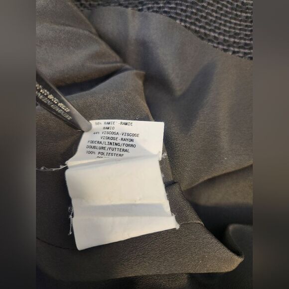 Armani Collezioni 8 BrownBlack PolkaDots 3ButtonsRamieViscose  WomenBlazer ITALY - Picture 7 of 9